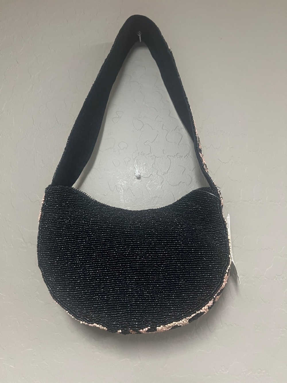 On 34th Beaded Half Moon Leopard Shoulder Bag, - Picture 4 of 7